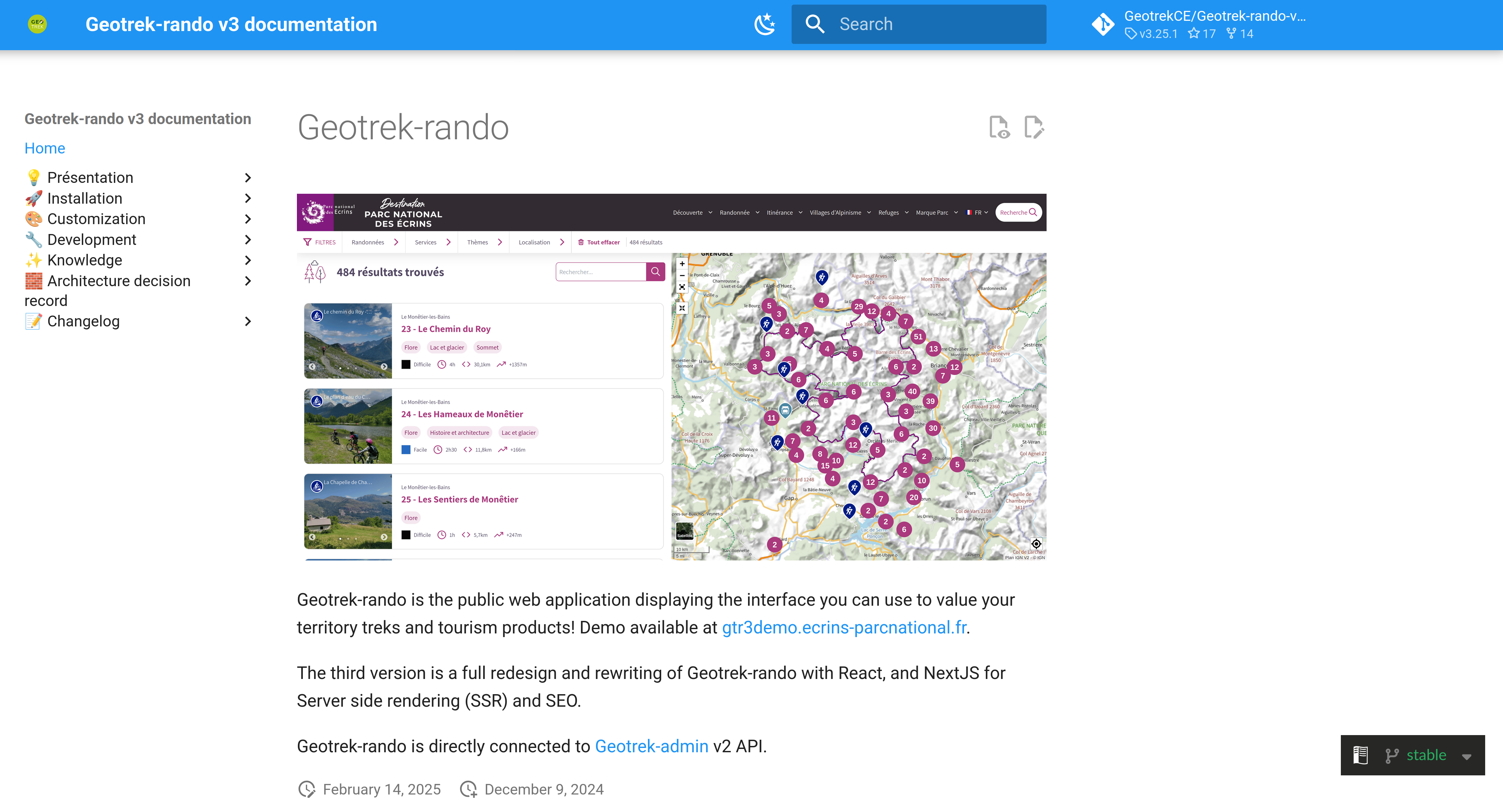 Geotrek-Rando V3 documentation
