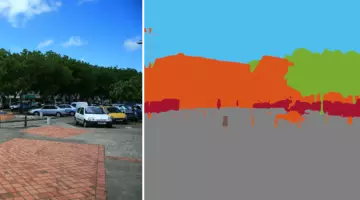 photo de paysage segmentée selon 7 classes