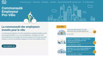 Impression écran du site Employeur Pro-Vélo