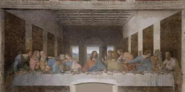 La Cène, par Léonard de Vinci, 1494-1498, fresque, Église Santa Maria delle Grazie de Milan.