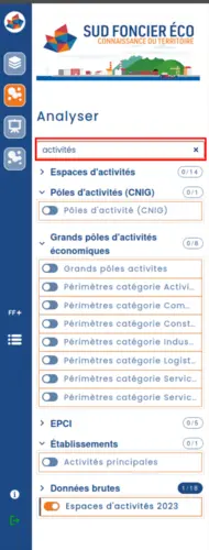 TerraVisu - Recherche de couches