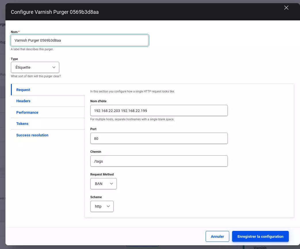 Configurer Varnish Purger