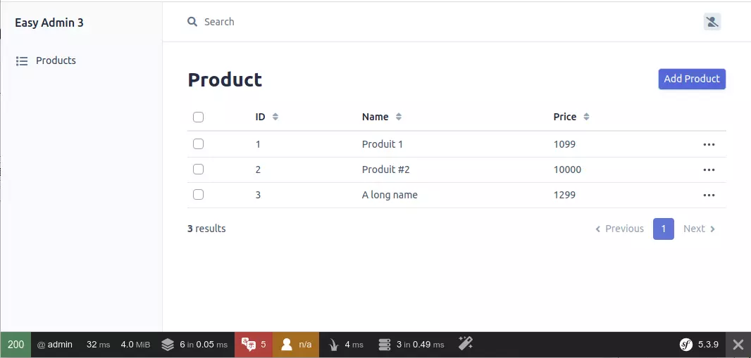 Interface EasyAdmin 3 avec Symfony