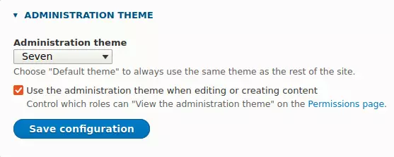 Choix du thème d'administration Drupal dans le back-office