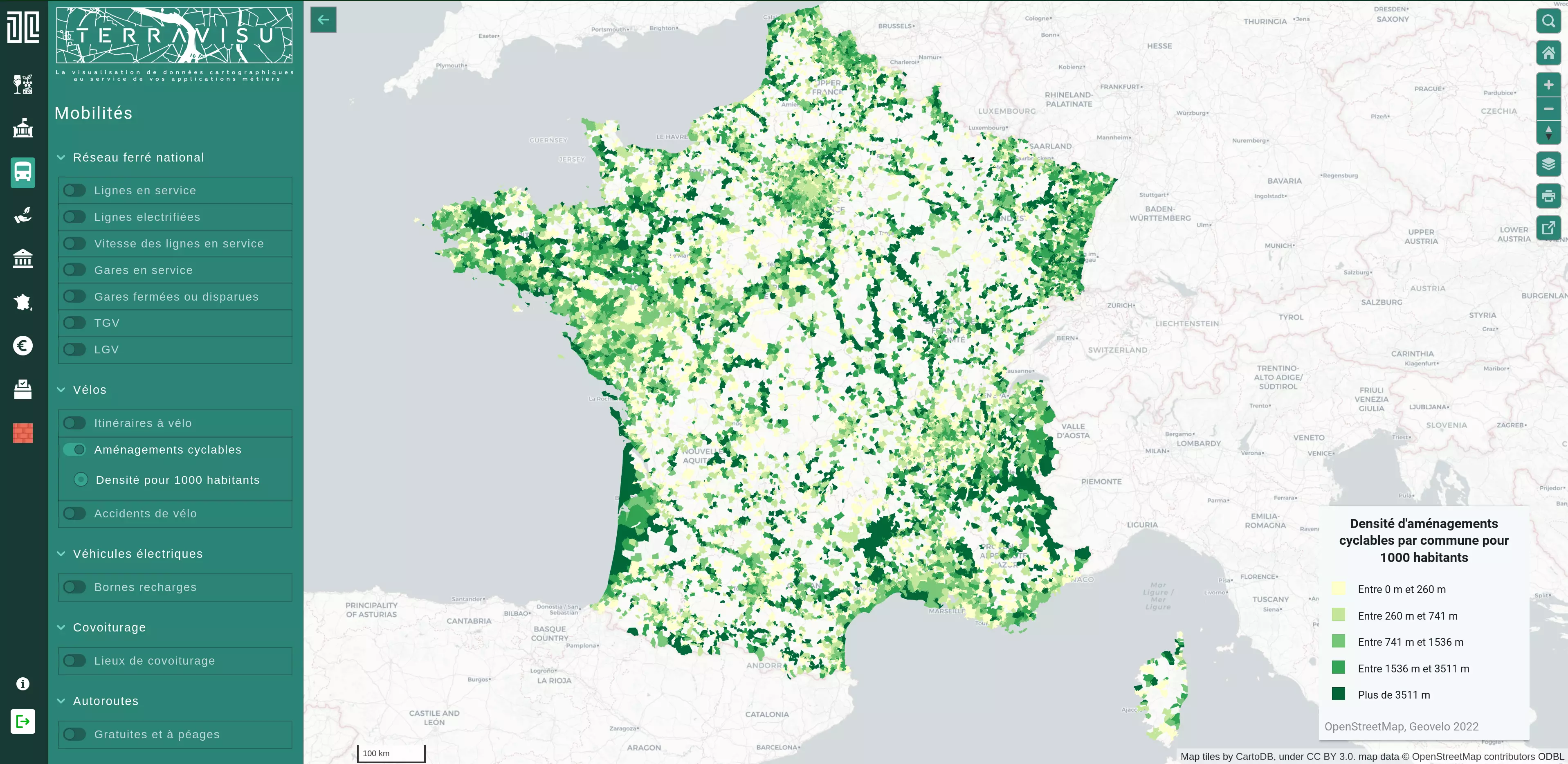 TerraVisu - Aménagements cyclables