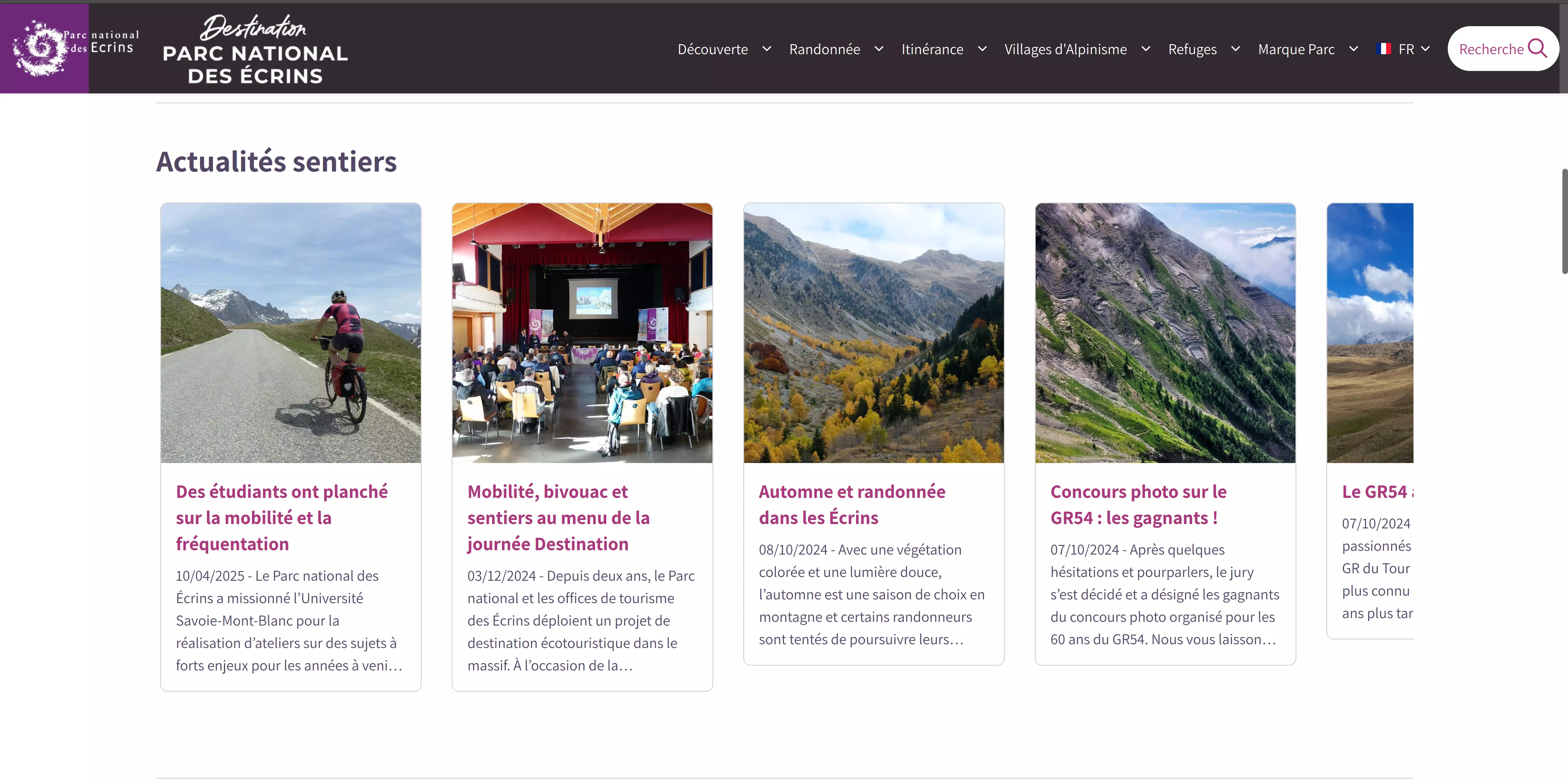 Geotrek-Rando V3 actualités sentier