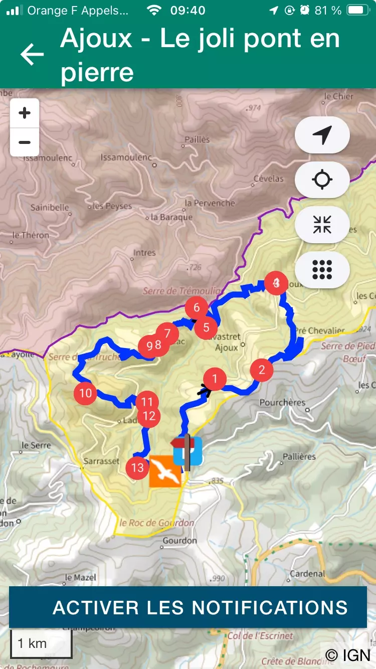 Geotrek-Mobile : Visualiser les zones sensibles sur la carte