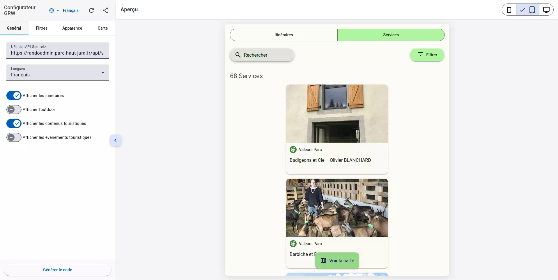 Geotrek widget builder segments